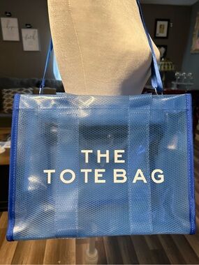 Blue 'THE TOTE BAG' Mesh Tote Bag